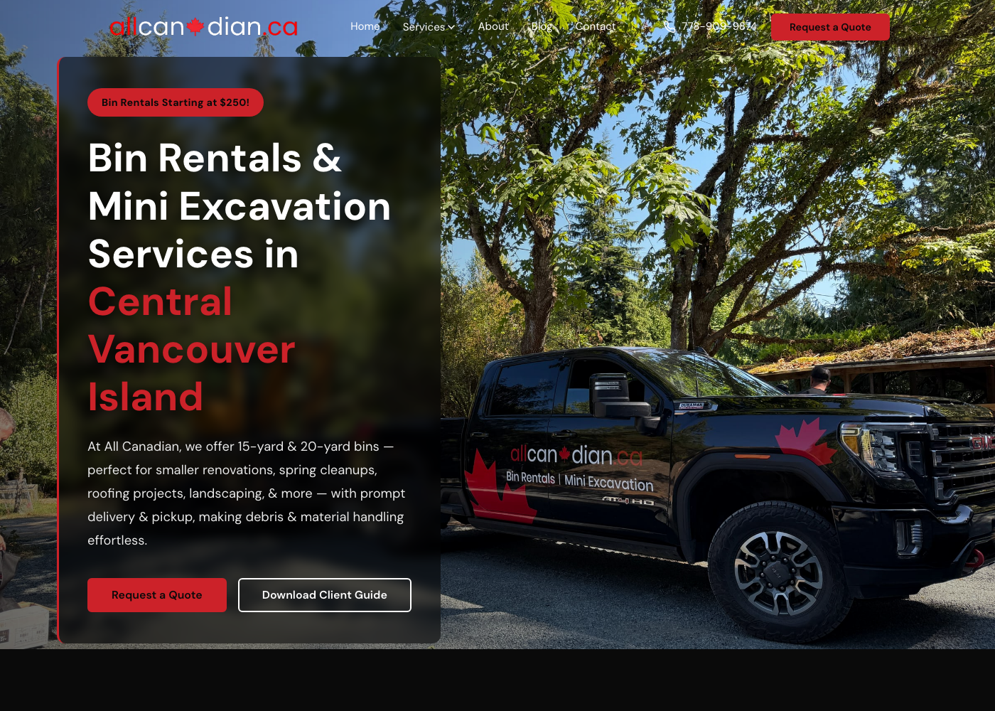 All Canadian website preview